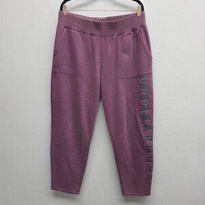 Under Armour Pants Womens XL Crop Sweatpants Athletic Loose Fit 1371858
